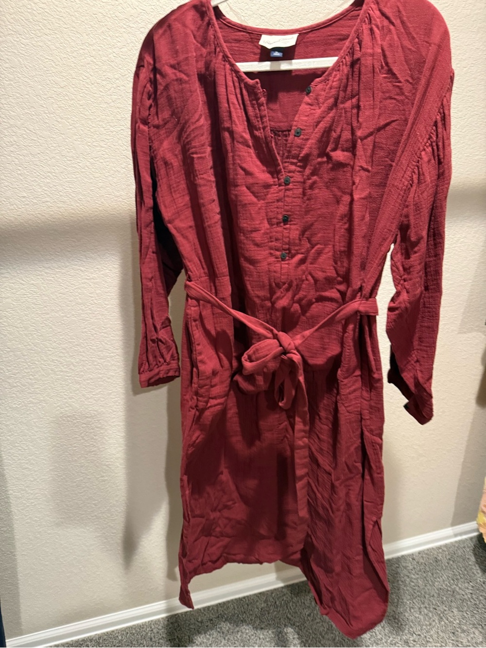 Universal Thread Deep Burgundy Button-Front Dress